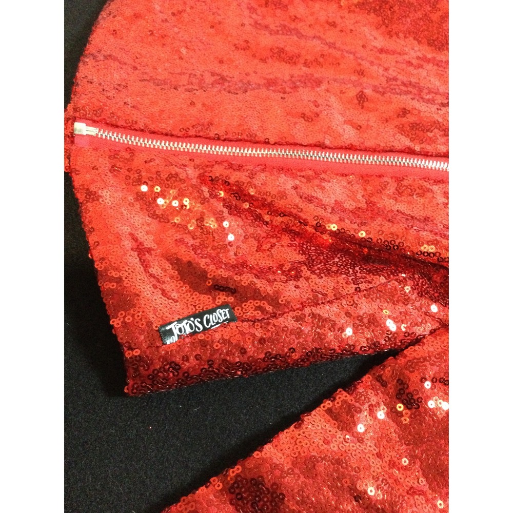 Jojo's Closet Red Sequin Moto Jacket Girls Size S 6X Shimmer Glitter Outerwear - Picture 4 of 8